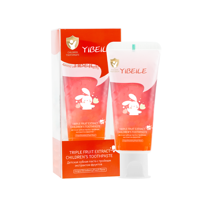 YIBEILE Детская зубная паста с тройным экстрактом фруктов 80г